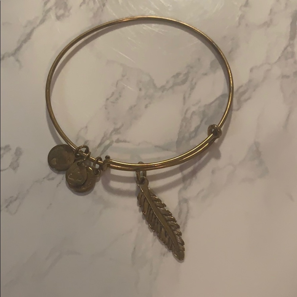 Alex and Ani Gold Feather Bangle